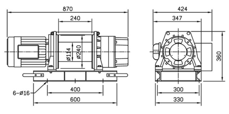 CP-750T 415V winch Spec Drawing