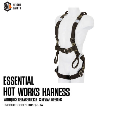 H101QR-HW LINQ Hot Works Essential Harness with quick release buckles & Kevlar Webbing on Dummy SIDE