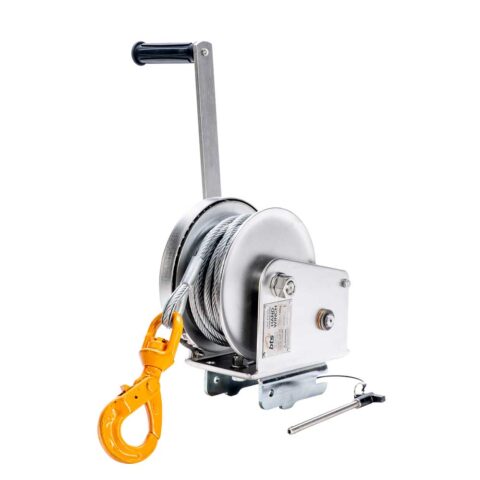 Stainless Steel Hand Brake Winch with Gal WIre & G80 Hook